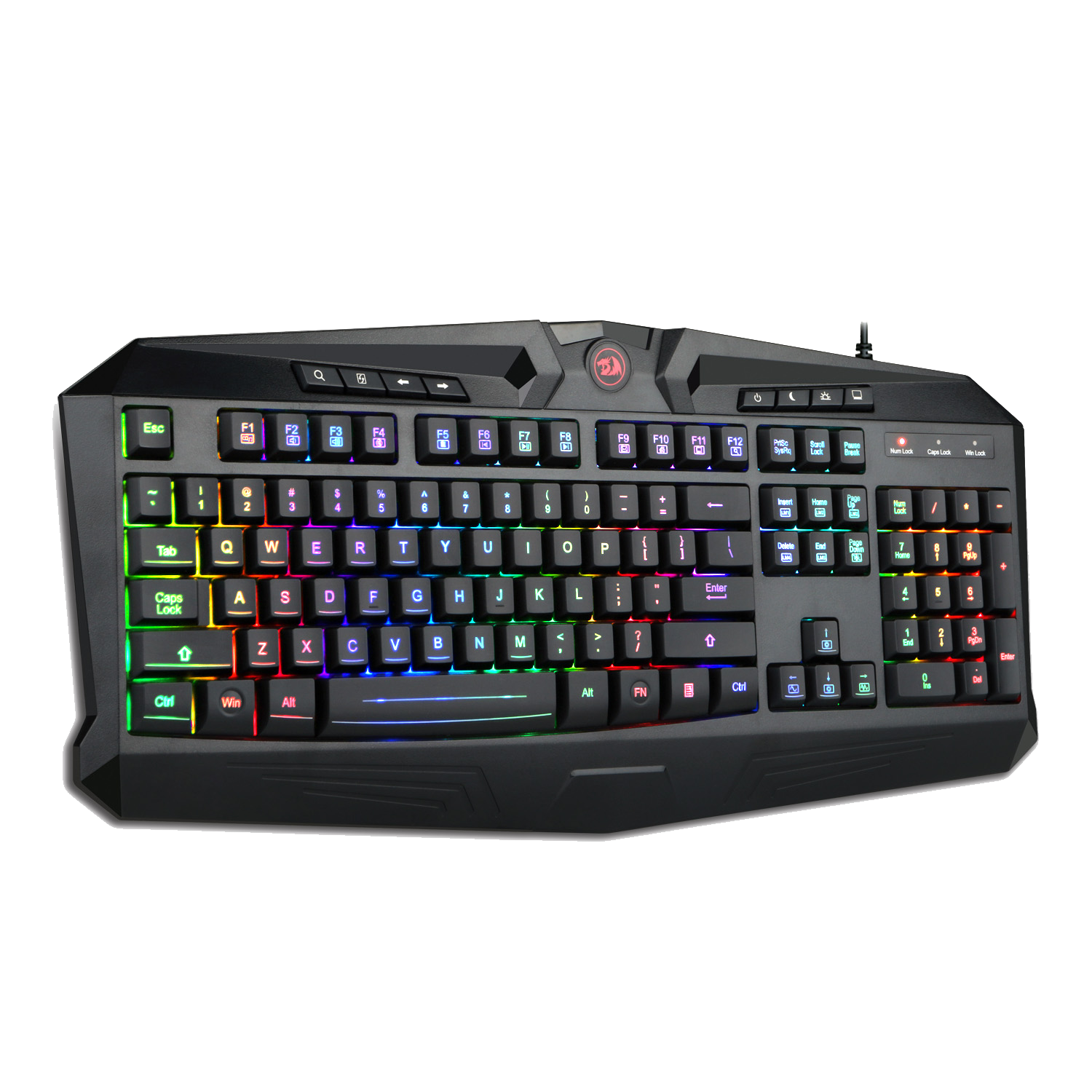 Redragon S101-1 Combo Mouse Keyboard Gaming, Keyboard Ergonomis USB Kabel 104 Tombol RGB LED Backlit dengan Sandaran Pergelangan Tangan, Mouse 6 Tombol yang Dapat Diprogram untuk PC Gamer Windows - [Set Keyboard Mouse]