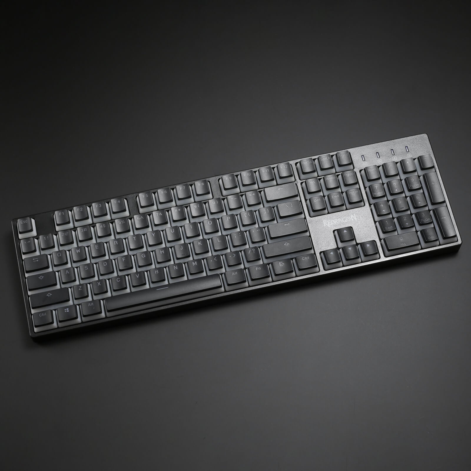 Redragon A130 Pudding Keycaps, Set Keycap PBT Doubleshot 104 Tombol Standar dengan Lapisan Transparan untuk Keyboard Mekanis, Profil OEM, Tata Letak ANSI Bahasa Inggris (AS)