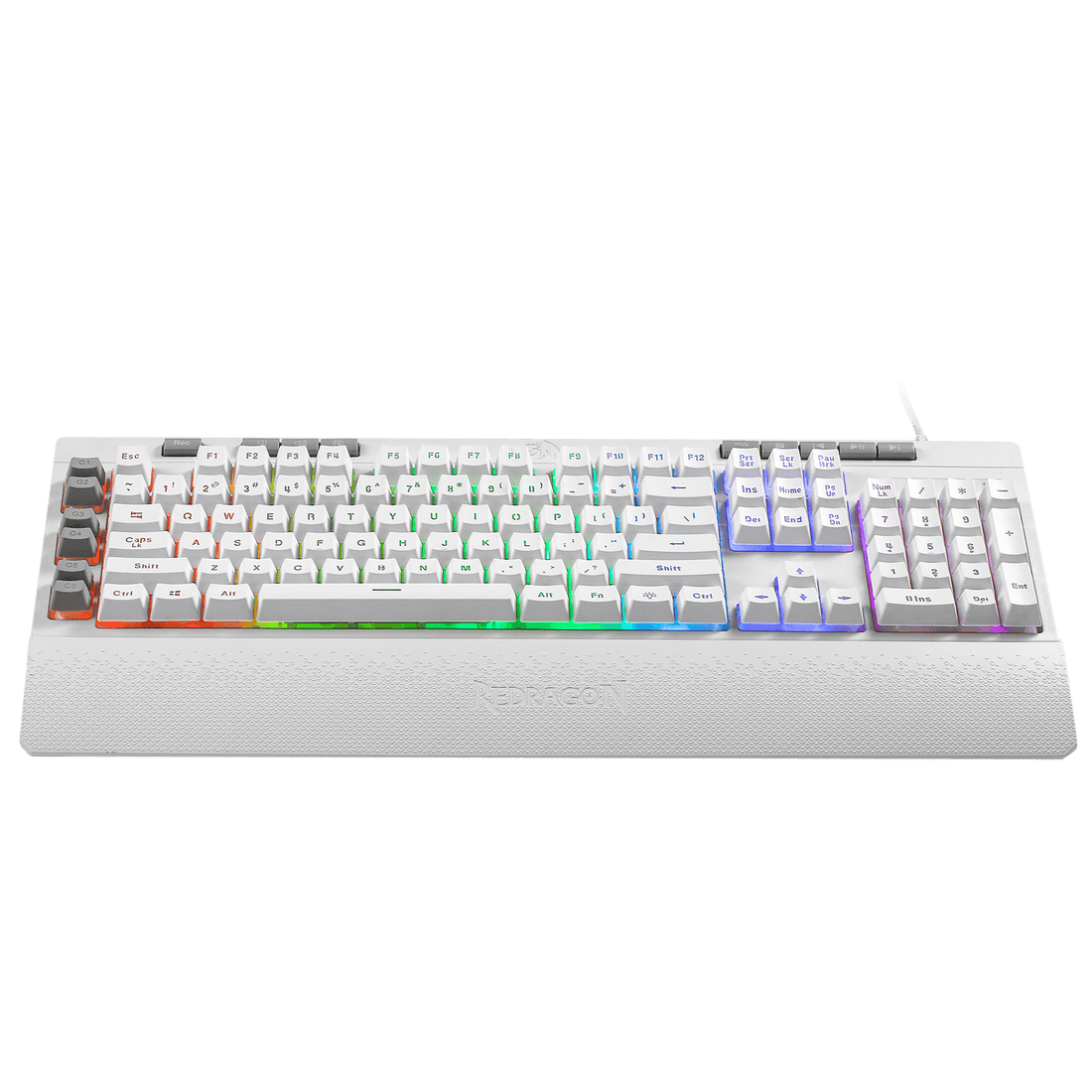 Redragon K512 Shiva White RGB Backlit Membrane Gaming Keyboard with Multimedia Keys