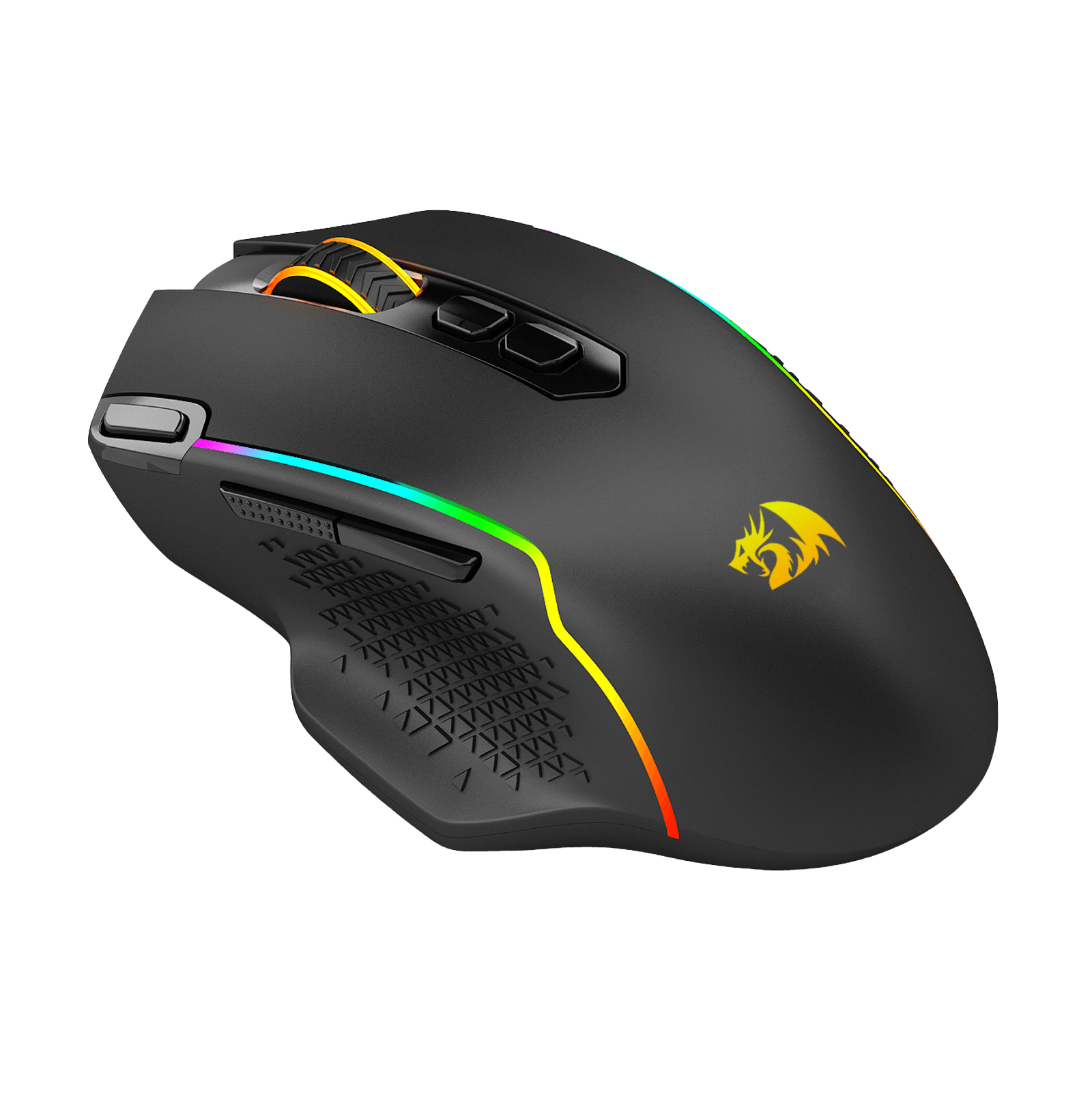 Mouse Gaming Nirkabel Redragon M810 Pro, Mouse Gamer Kabel/Nirkabel 10000 DPI dengan Tombol Rapid Fire, 8 Tombol Makro, Kapasitas Daya Tahan 45 Jam, dan Lampu Latar RGB untuk PC/Mac/Laptop