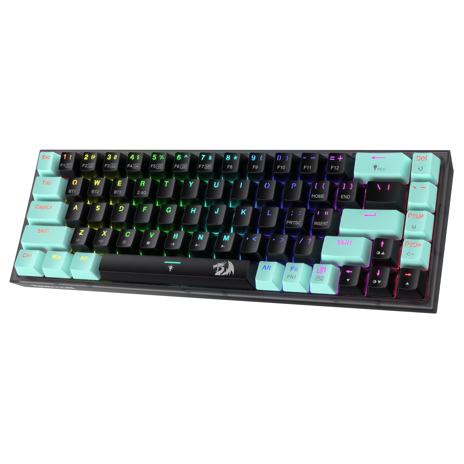 Redragon K631 PRO SE 65% Papan Ketik Gaming RGB Nirkabel 3 Mode, Papan Ketik Mekanik Ringkas Hot-Swappable 68 Tombol dengan Soket PCB Free-Mod Hot-Swap & Papan Transparan, Sakelar Linear Senyap Kustom