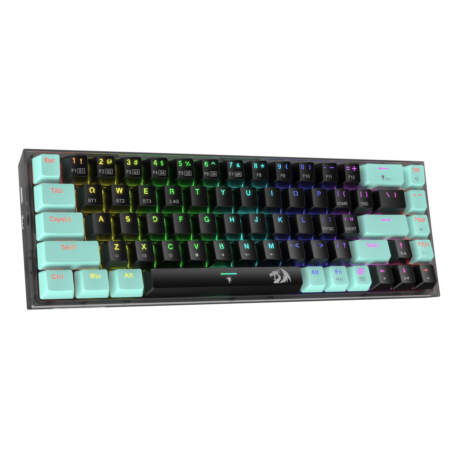 Redragon K631 PRO SE 65% Papan Ketik Gaming RGB Nirkabel 3 Mode, Papan Ketik Mekanik Ringkas Hot-Swappable 68 Tombol dengan Soket PCB Free-Mod Hot-Swap & Papan Transparan, Sakelar Linear Senyap Kustom