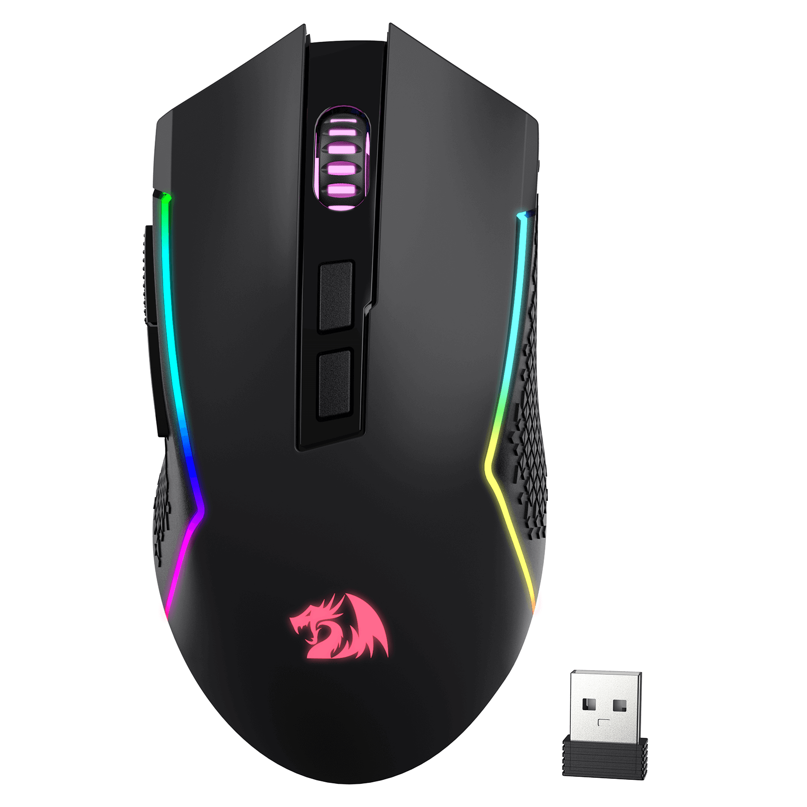 Redragon M693 Mouse Gaming Nirkabel Bluetooth, Mouse Gamer Kabel/Nirkabel 8000 DPI dengan Koneksi 3 Mode, BT & Nirkabel 2.4G, 7 Tombol Makro, Kapasitas Daya Tahan Lama, dan Lampu Latar RGB untuk PC/Mac/Laptop