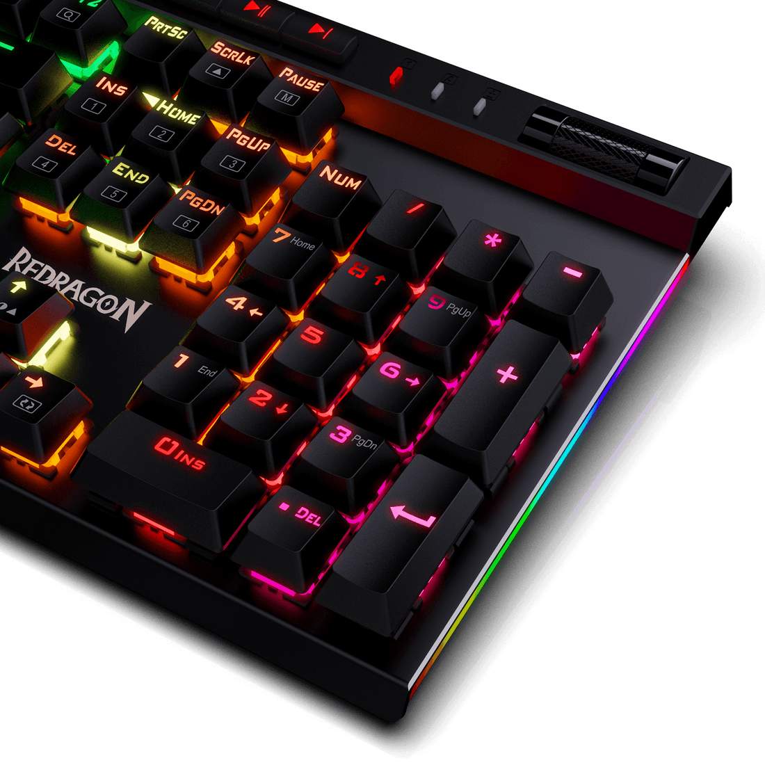 Redragon K580 RGB Backlit Mechanical Gaming Keyboard with Macro Keys & Dedicated Media Controls, Onboard Macro Recording (Brown Switches)