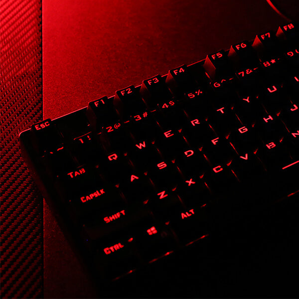 Redragon K582 SURARA Red LED Backlit Mechanical Gaming Keyboard, 104 Standard Keys and Quiet-Red Switches