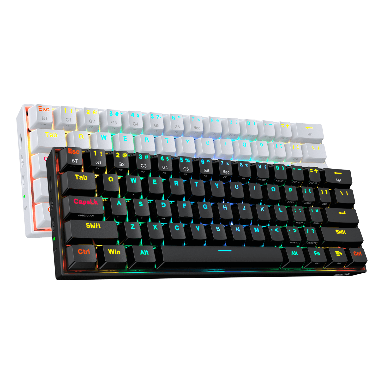 Redragon K530 60% RGB Black & White Wireless Mechanical Keyboard Bundle (Brown Switches)