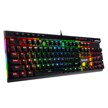Keyboard Gaming Mekanik Redragon K580 RGB Backlit dengan Tombol Makro & Kontrol Media Khusus, Perekaman Makro Onboard (Brown Switches)