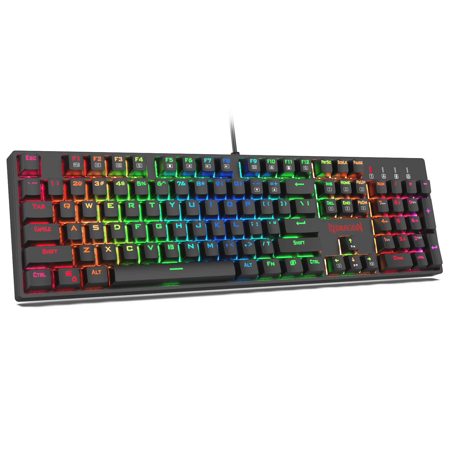 Redragon K582 SURARA RGB LED Backlit Mechanical Gaming Keyboard with104 Keys, Tactile Blue Switches