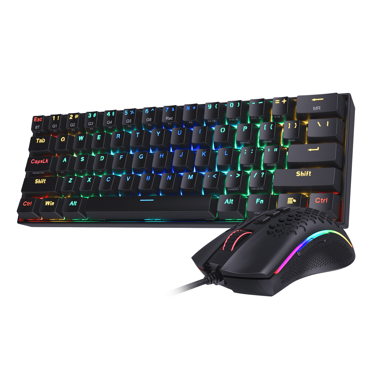 Redragon K530 60% RGB Wireless Mechanical Keyboard M808 Lightweight RG ...