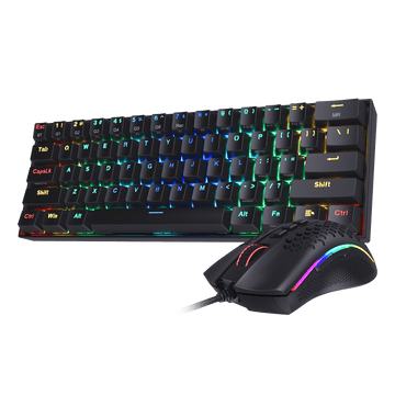 Redragon K530 60% RGB Keyboard Mekanik Nirkabel M808 Mouse Gaming RGB Ringan (Hitam)