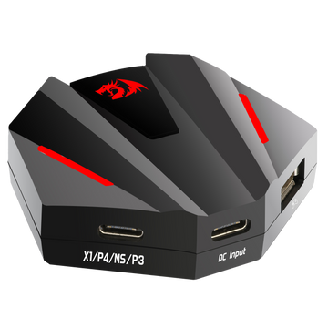 Redragon GA250 Vulcan Keyboard and Mouse Adapter for PS3/4, NS and Xbox One, LED Gaming Console Converter Compatible with Nintendo Switch, Play Station3/4(Pro/Slim), Xbox One, Supports 2.4Ghz Wireless Connection