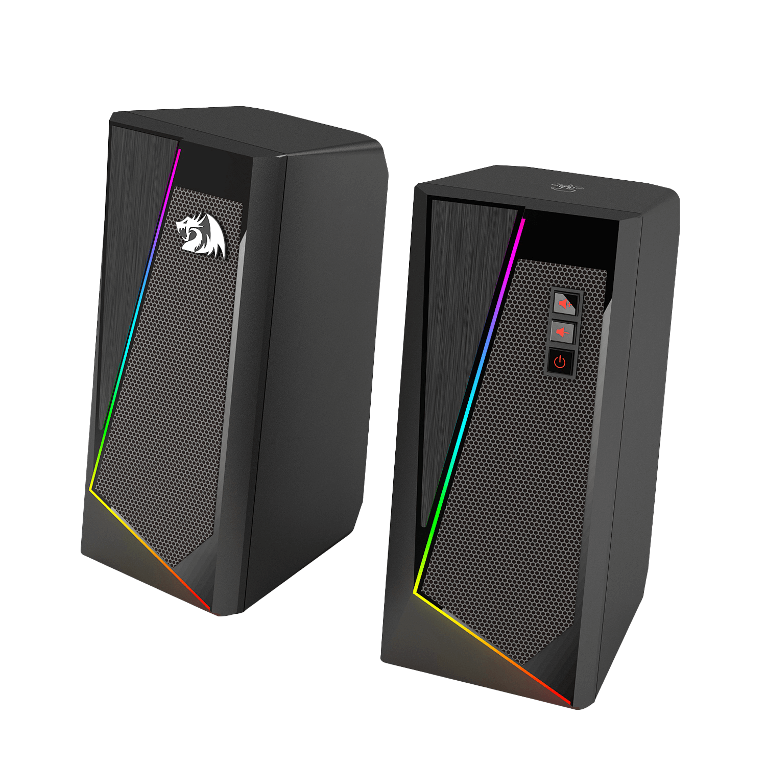 Speaker Desktop RGB Redragon GS520 Anvil, Speaker Stereo Komputer PC 2.0 Saluran dengan 6 Mode LED Berwarna-warni