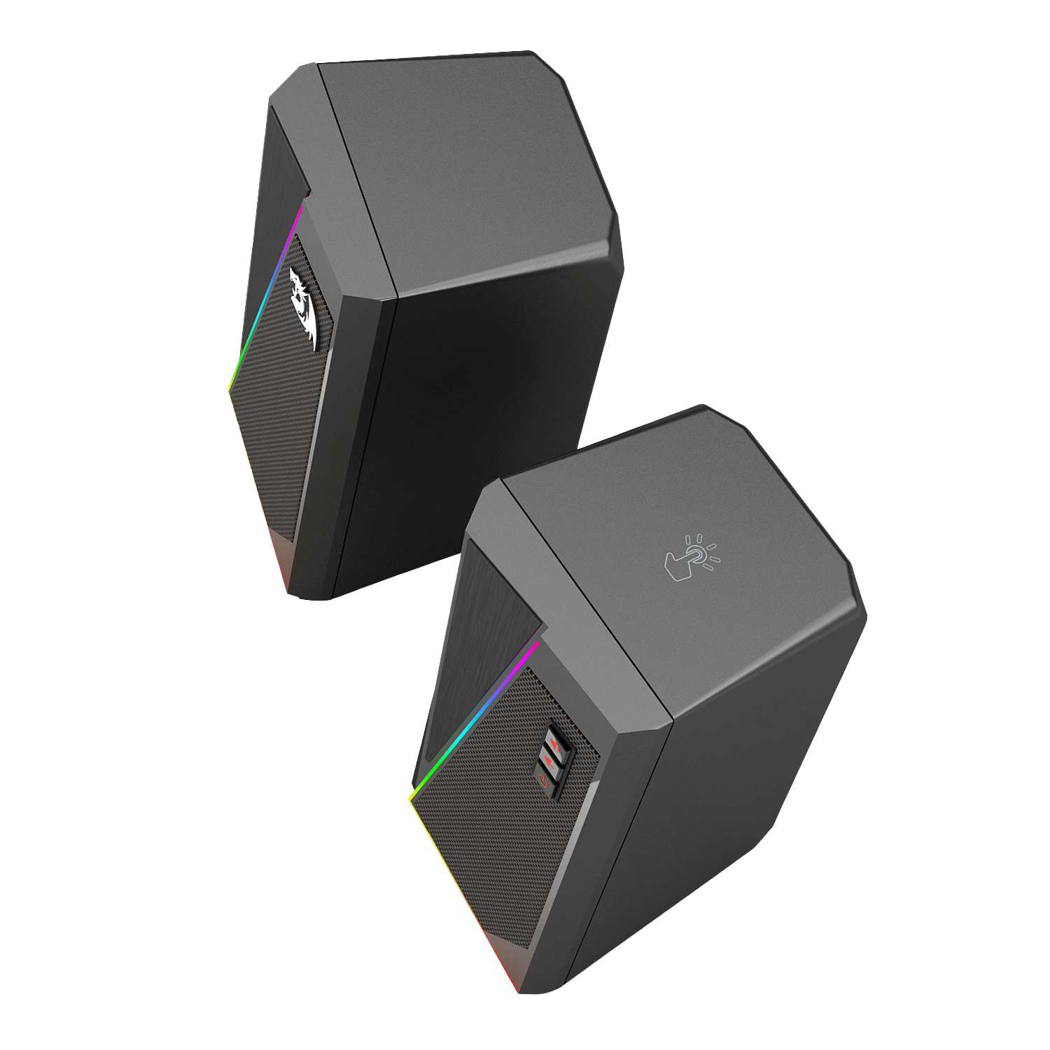 Speaker Desktop RGB Redragon GS520 Anvil, Speaker Stereo Komputer PC 2.0 Saluran dengan 6 Mode LED Berwarna-warni