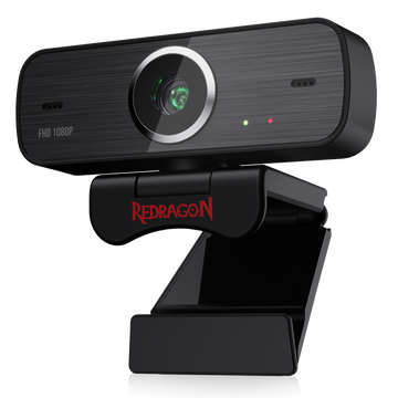 Redragon GW800 Webcam 1080P dengan Mikrofon Ganda Internal Rotasi 360 Derajat - Kamera Web Komputer USB 2.0 Skype