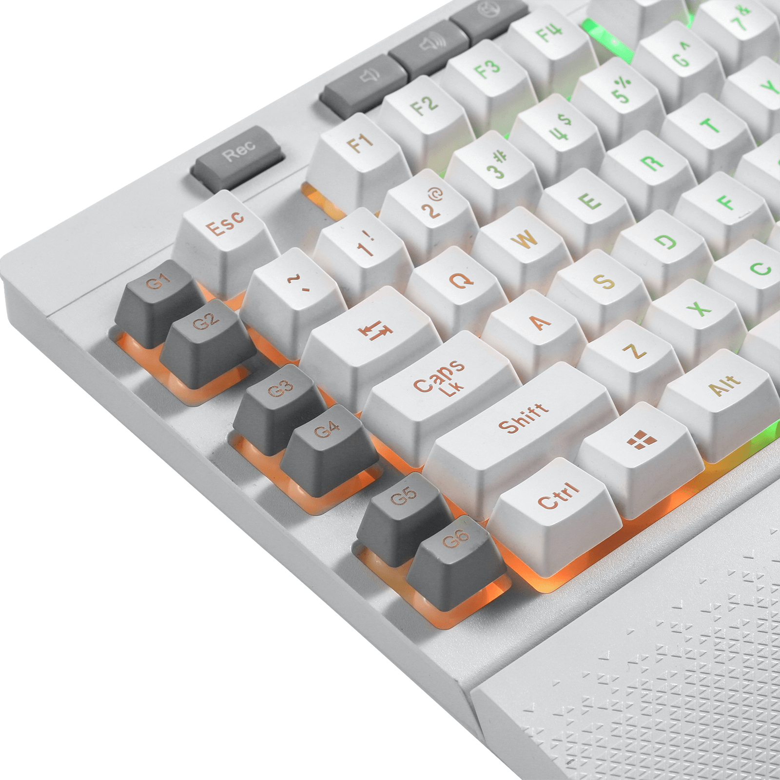 Redragon K512 Shiva Putih Papan Ketik Gaming Membran Lampu Latar RGB dengan Tombol Multimedia